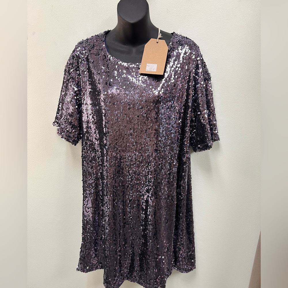 Sequined purple dress